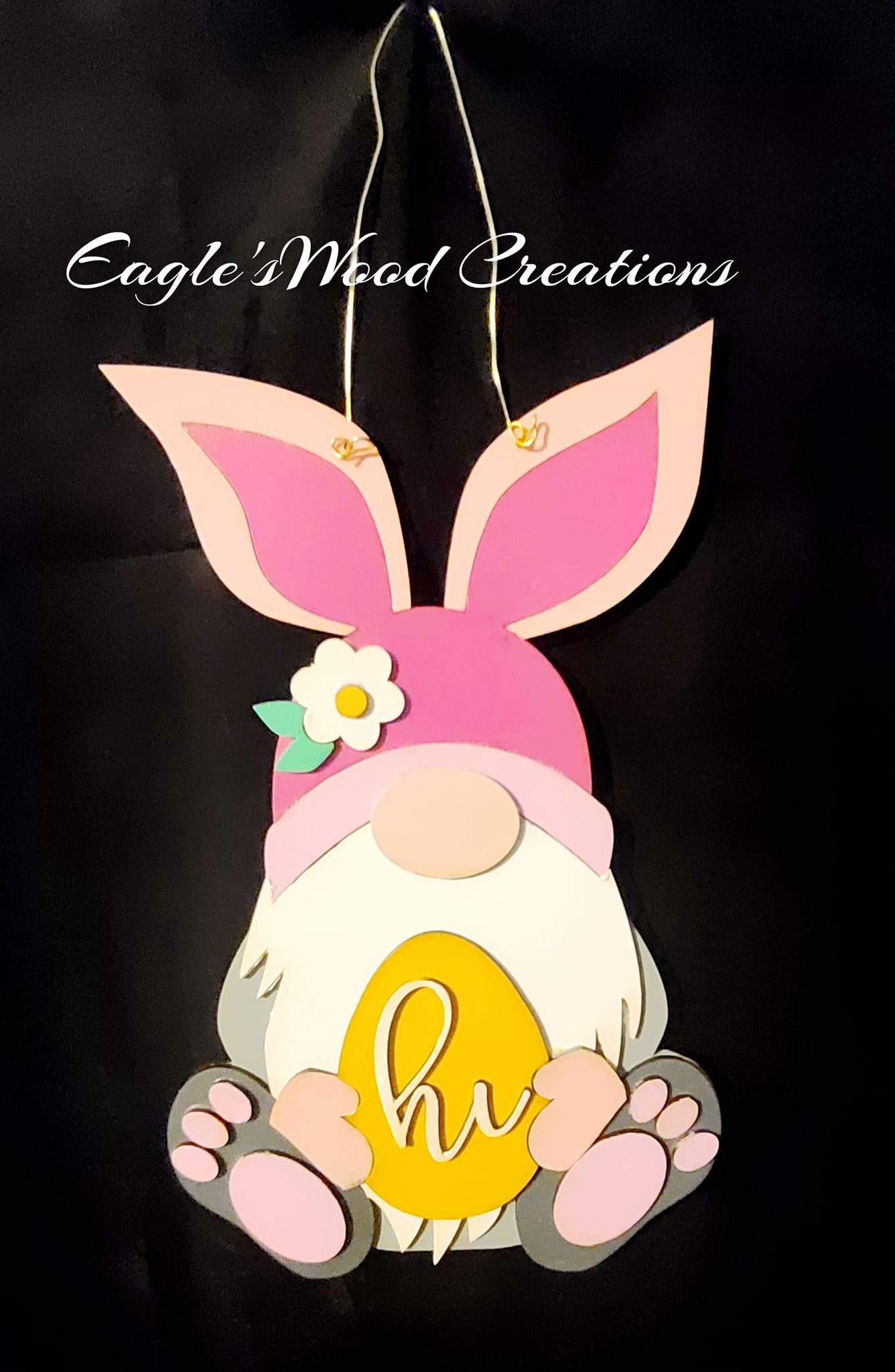 Gnome Easter Bunny sign