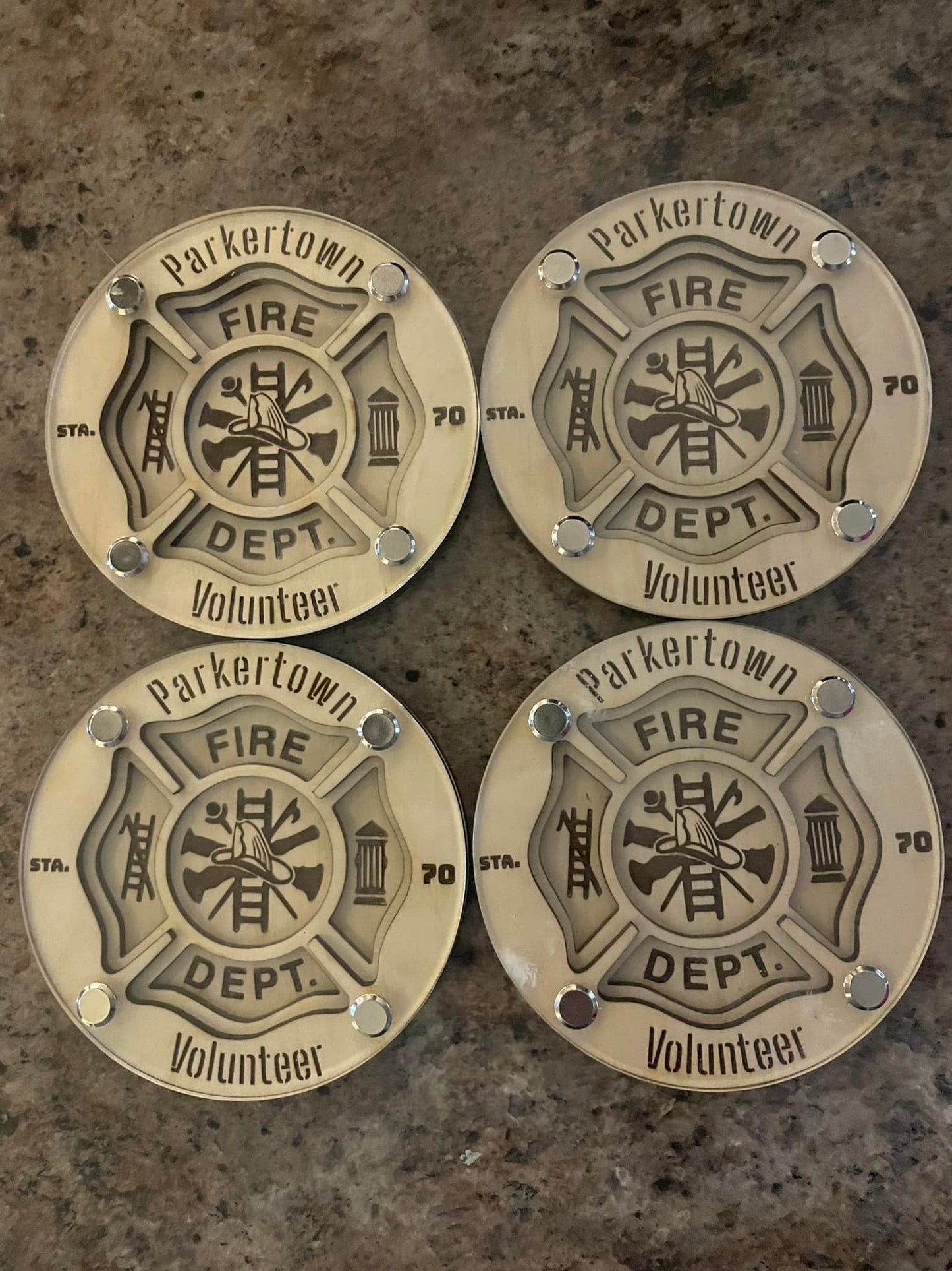 5" Fire Maltese Cross layered coaster design SVG