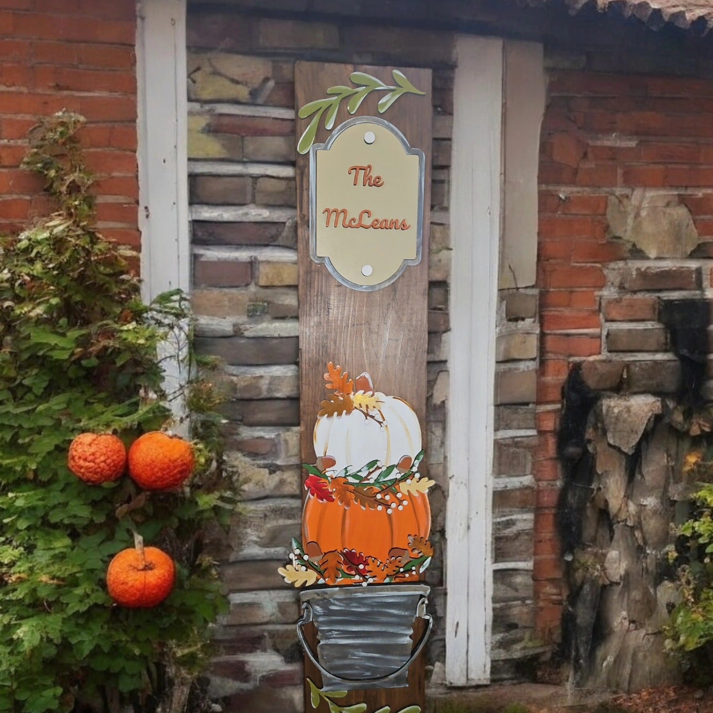 4ft Interchangeable Porch Leaner Sign Insert (Hello Pumpkin)
