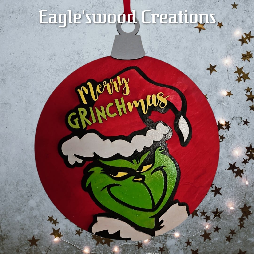 Grinch Ornament Door Hanger 12"