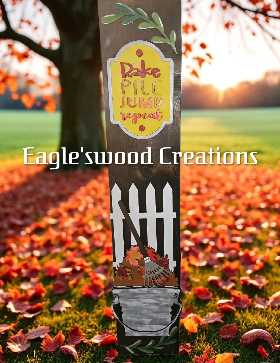 4ft Interchangeable Porch Leaner Sign Insert "Leaves"