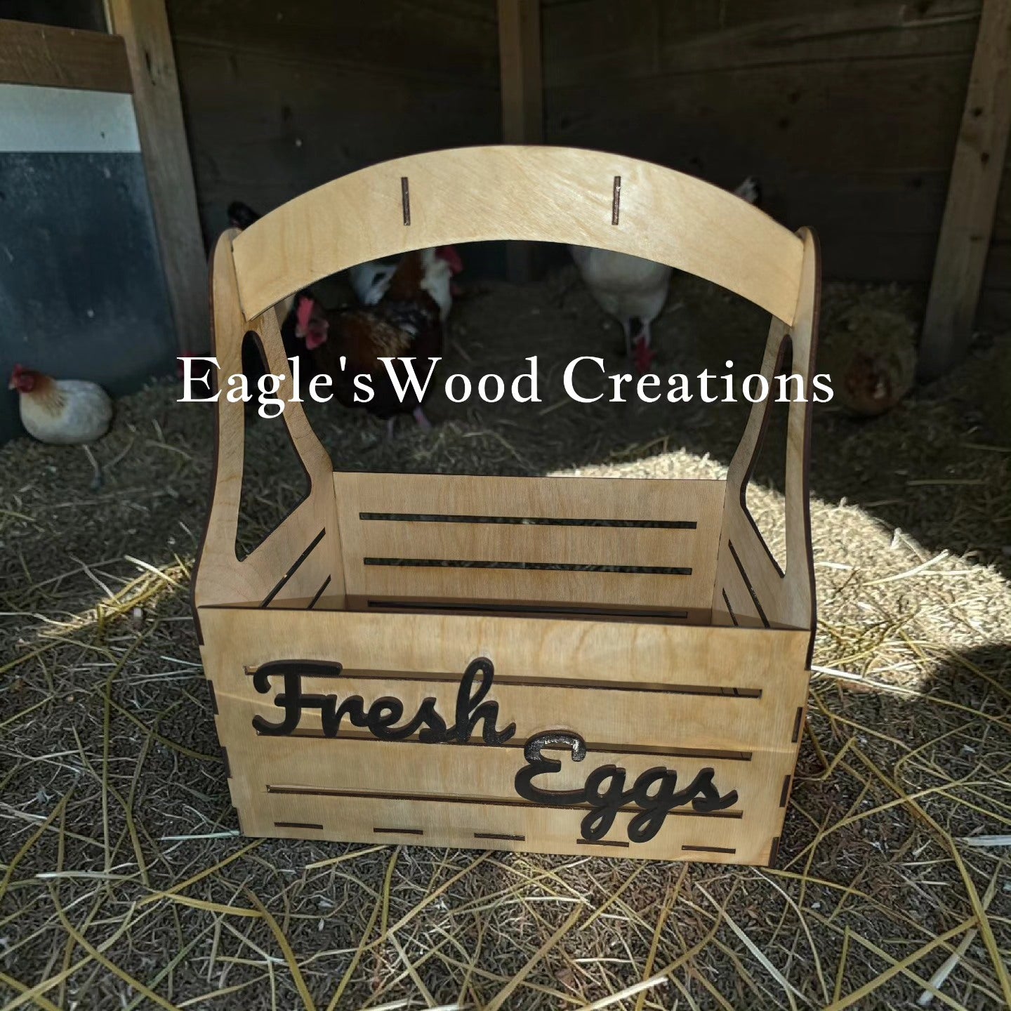 Fresh Eggs Wooden Crate