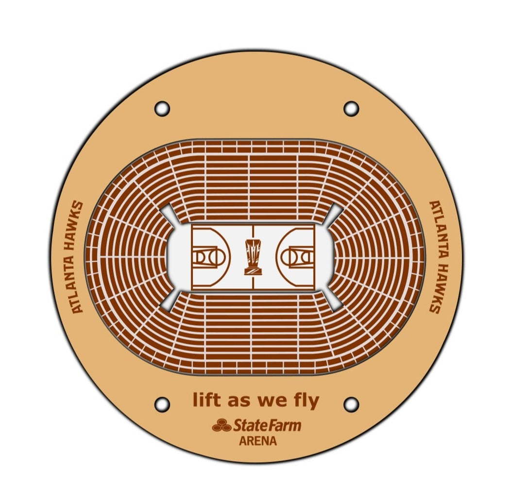 Atlanta Hawks Basketball Stadium Coaster SVG