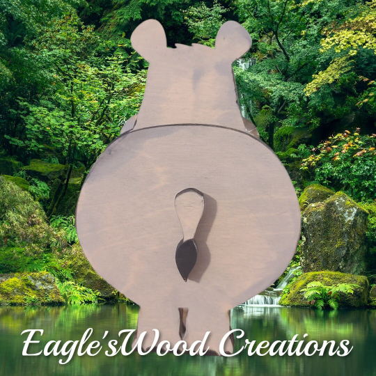 Wooden Shelf Sitting Hippo