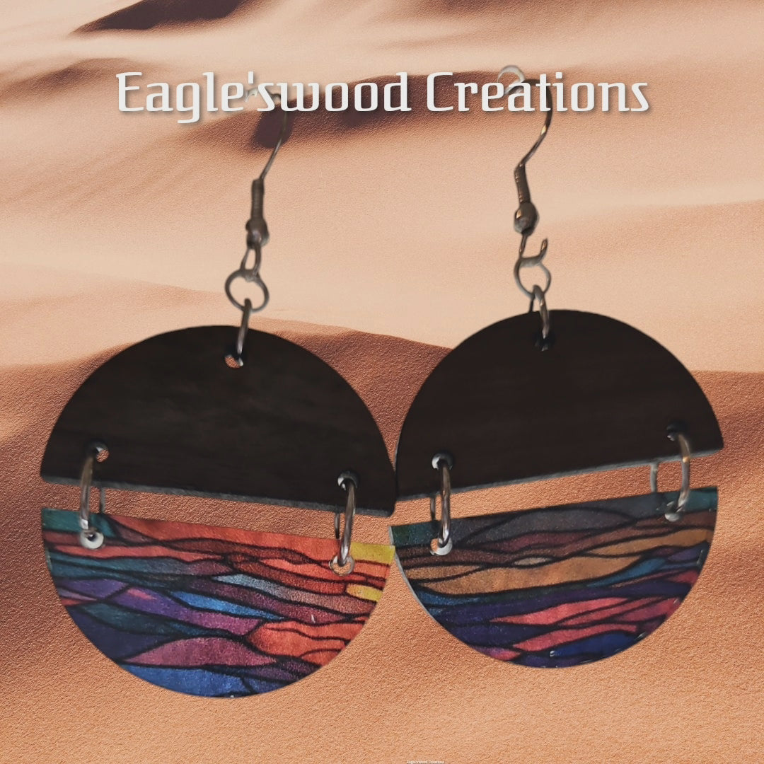 Sunrise/Sunset Walnut Earrings