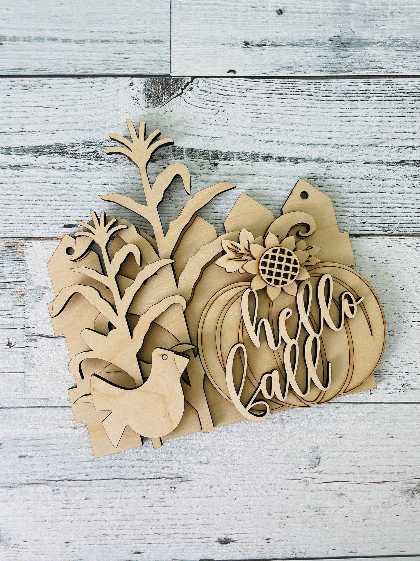 DIY KIT Hello Fall Pumpkin sign
