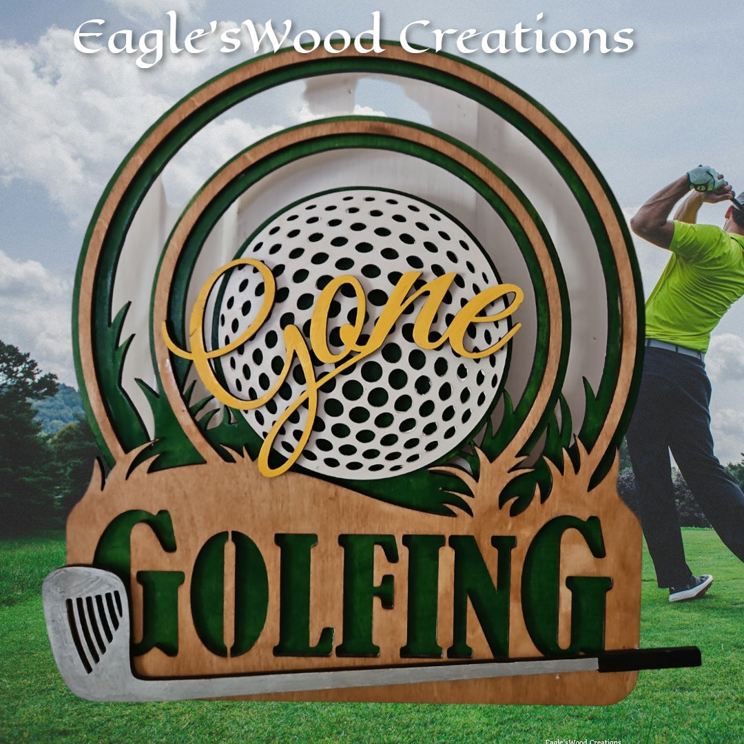 Gone Golfing sign