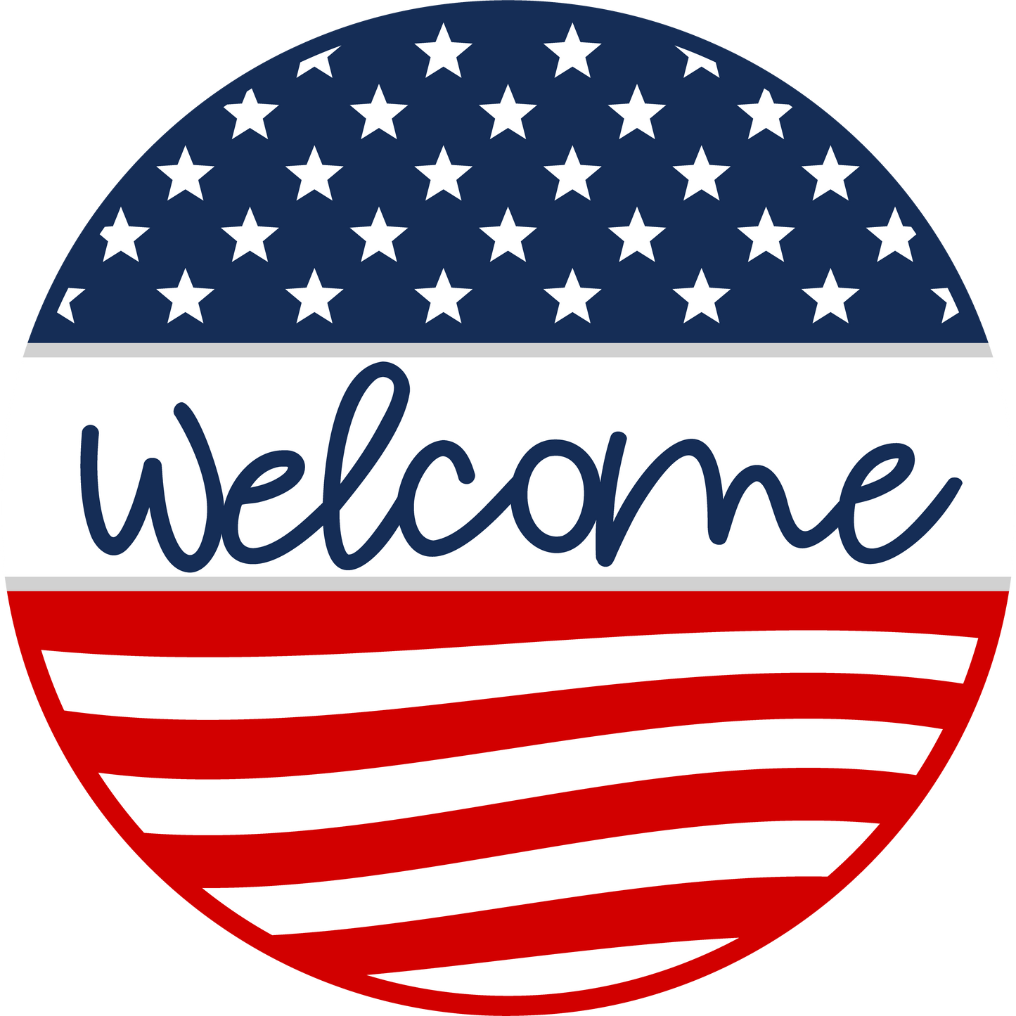 Welcome American Flag Door Hanger 10"