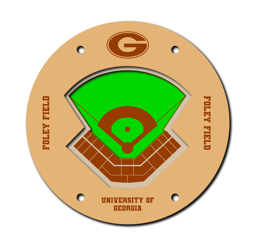 University of Georgia Baseball Coaster SVG
