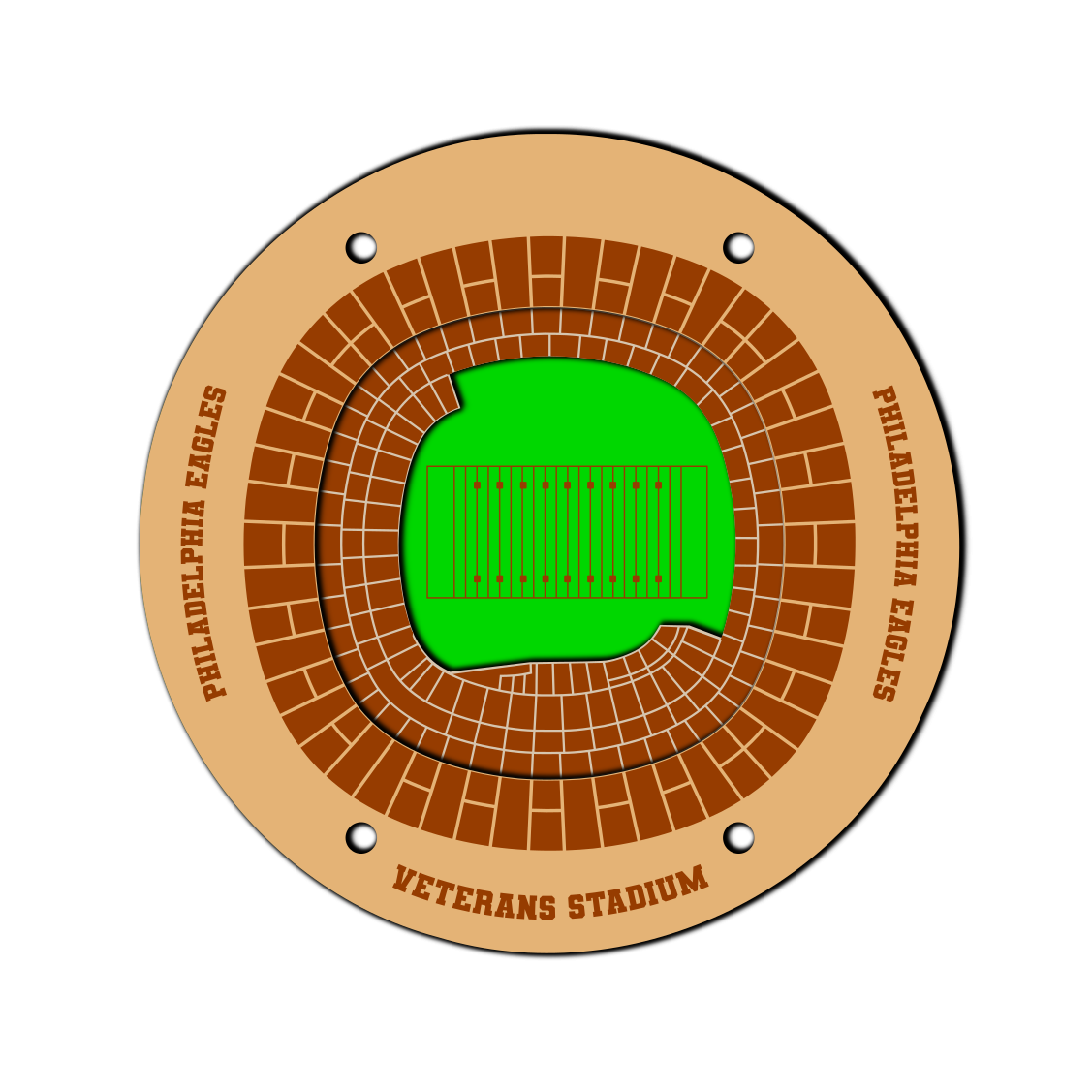 Veterans Stadium Philadelphia Eagles Coaster SVG