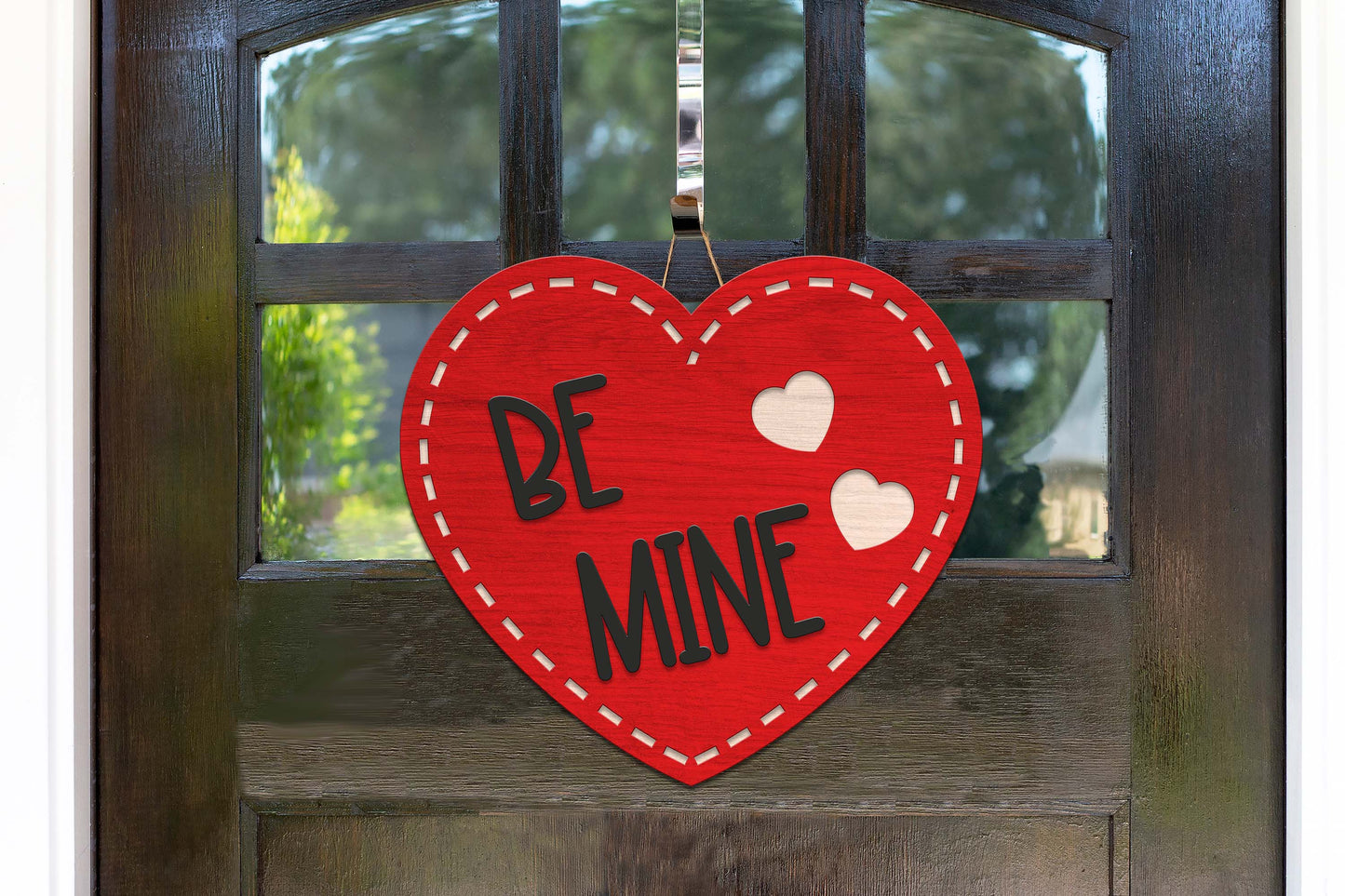 Be Mine Stitched Door Sign
