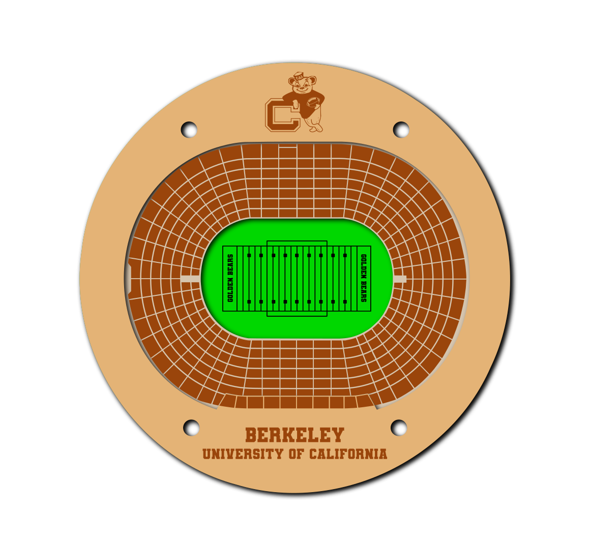 University of California Berkely SVG coaster digital file