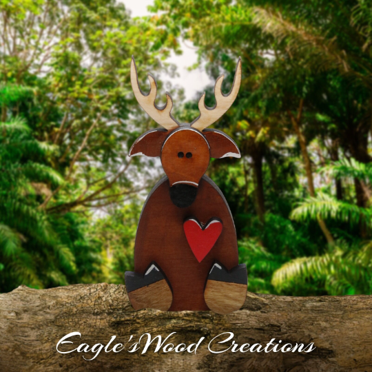 Wooden Shelf Sitting Deer