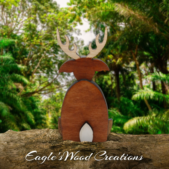 Wooden Shelf Sitting Deer