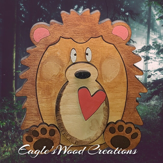 Wooden Shelf Sitting Hedgehog