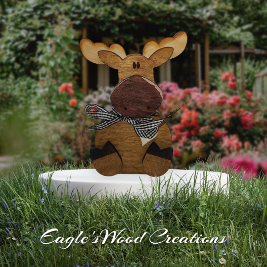 Wooden Shelf Sitting Moose