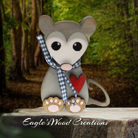 Wooden Shelf Sitting Opposum