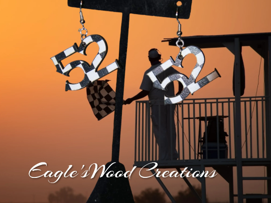 Customized Checkered Flag Race Earrings