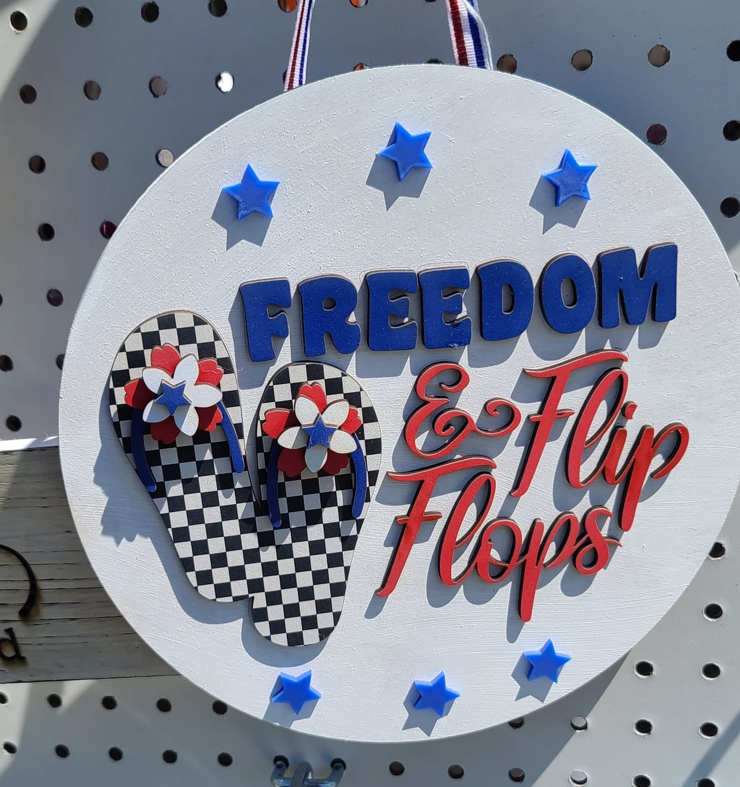 Freedom and Flip Flops 10" Door Hanger