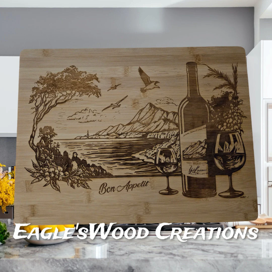 Mountains and Wine Cutting Board