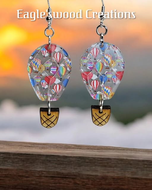 Dangling Hot Air Balloon Earrings