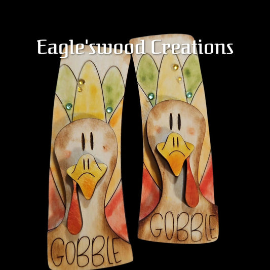 Gobble Turkey Hairclip 4.1"