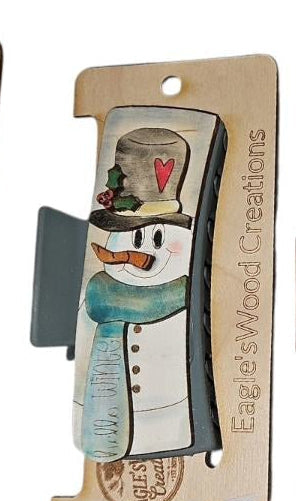 Snowman Hairclip 4.1"