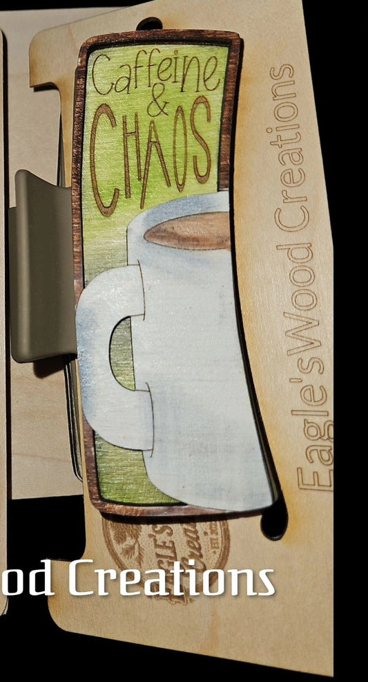 Caffeine and Chaos Hairclip 4.1"