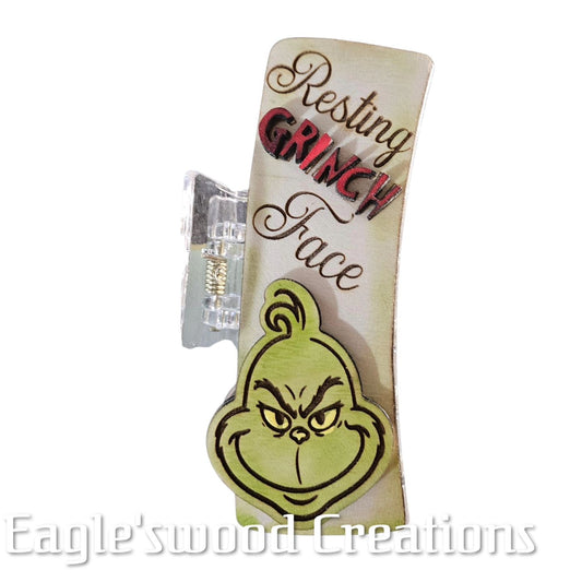 Grinch Resting Face Hairclip 4.1