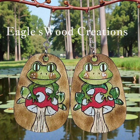 Frog Toadstool Earrings