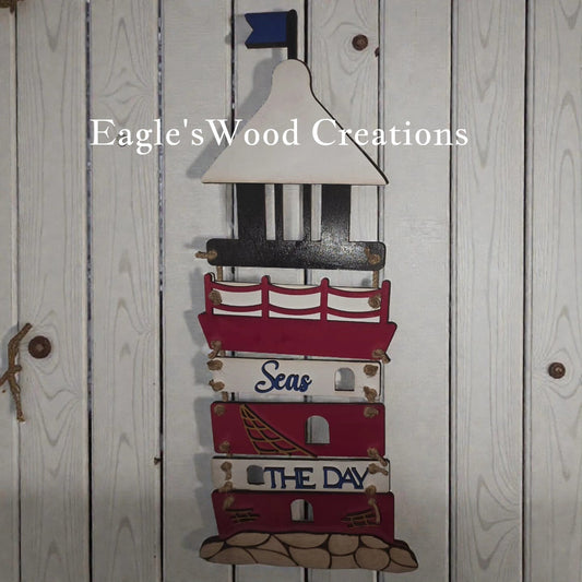 Seas the Day Lighthouse Sign