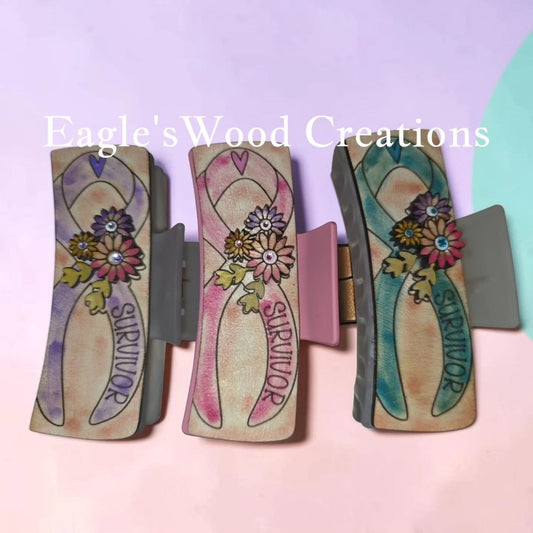 Cancer Ribbon Survivor Hair Clip