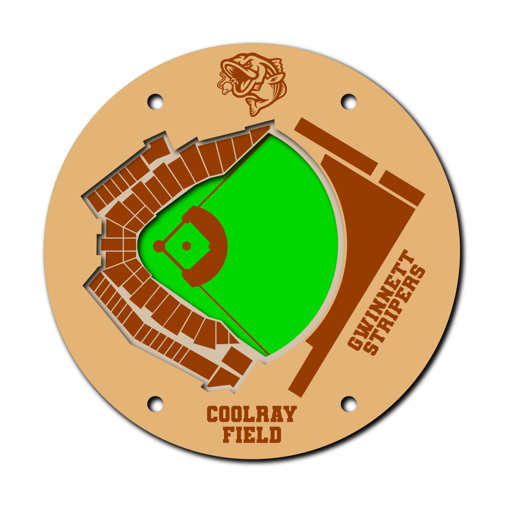 Gwinnett Stripers Cool Ray Baseball Stadium Coaster SVG