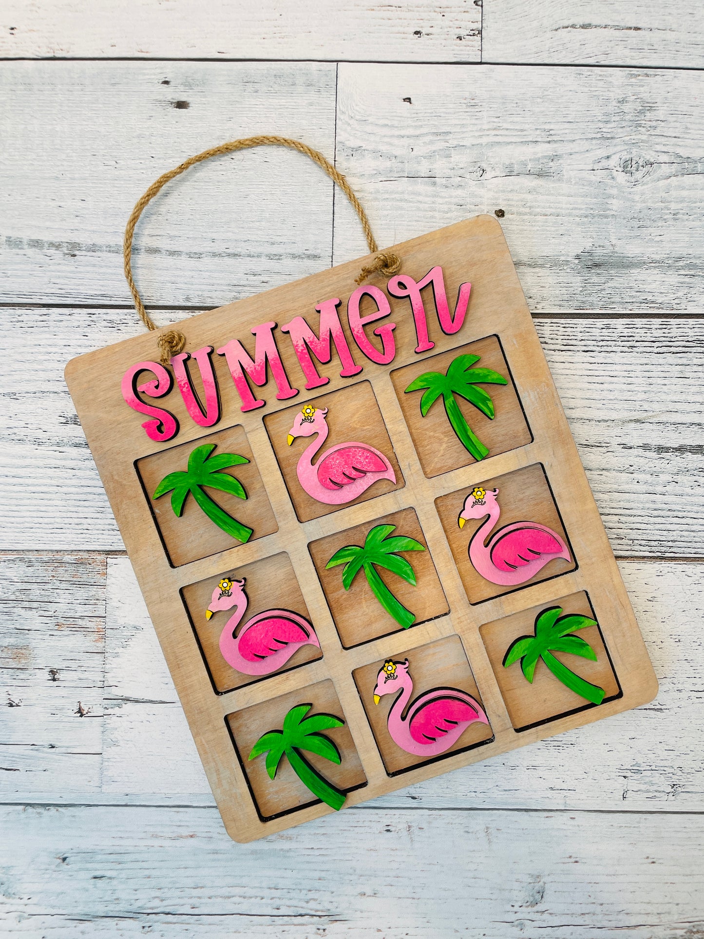 DIY Flamingo Palm Tree Tic Tac Toe all inclusive kit