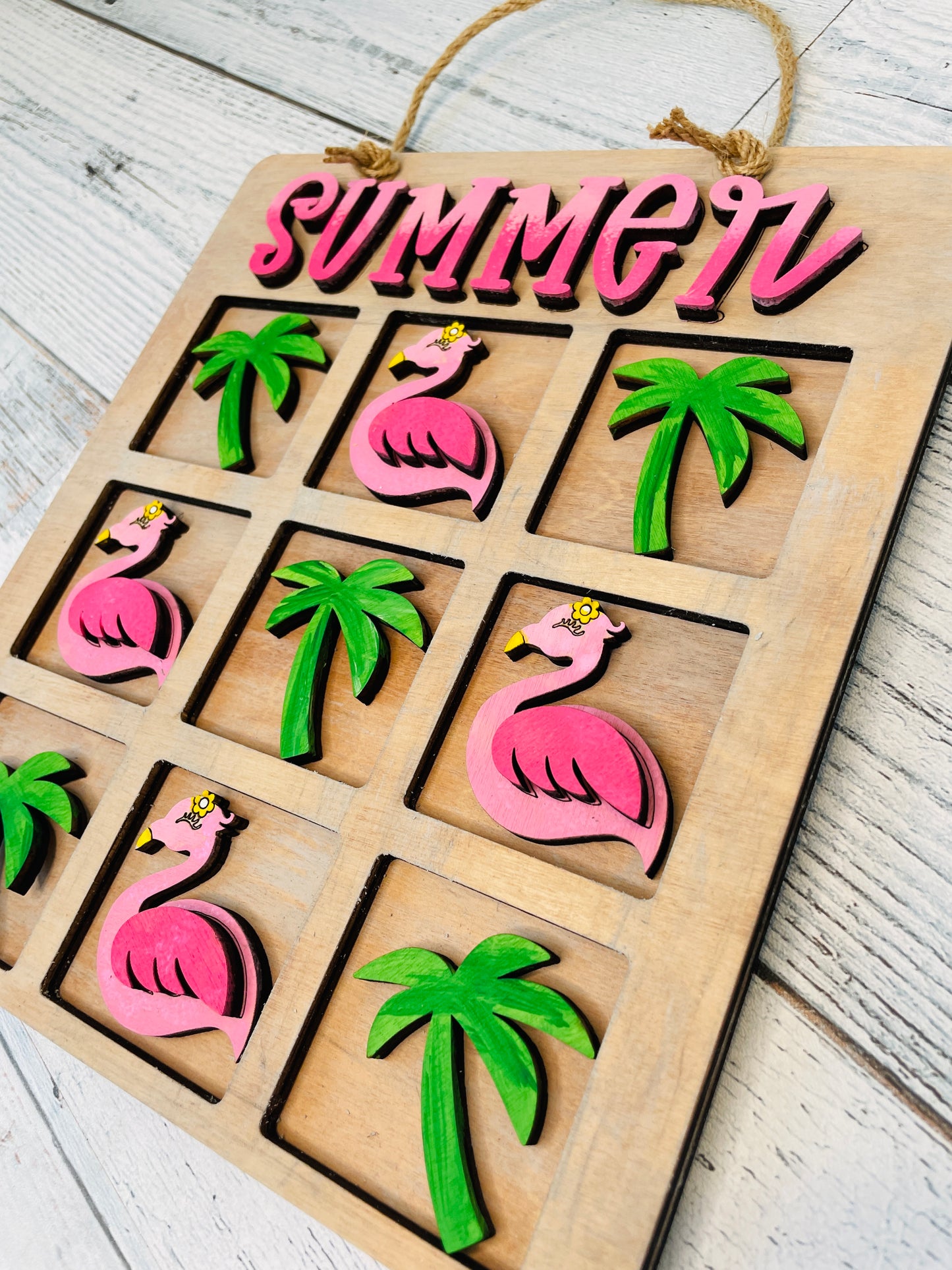 DIY Flamingo Palm Tree Tic Tac Toe all inclusive kit