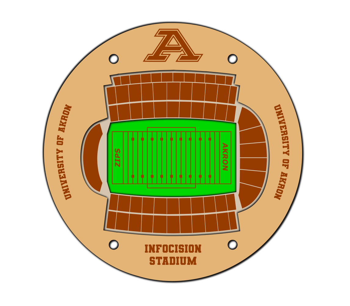 University of Akron Stadium Replica Coaster