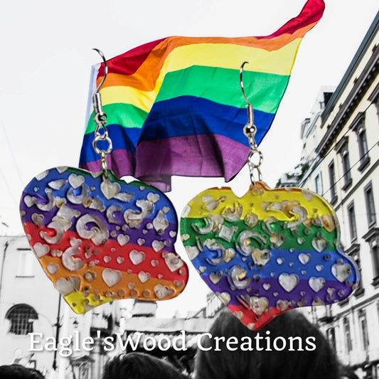 Rainbow Pride Hearts Earrings