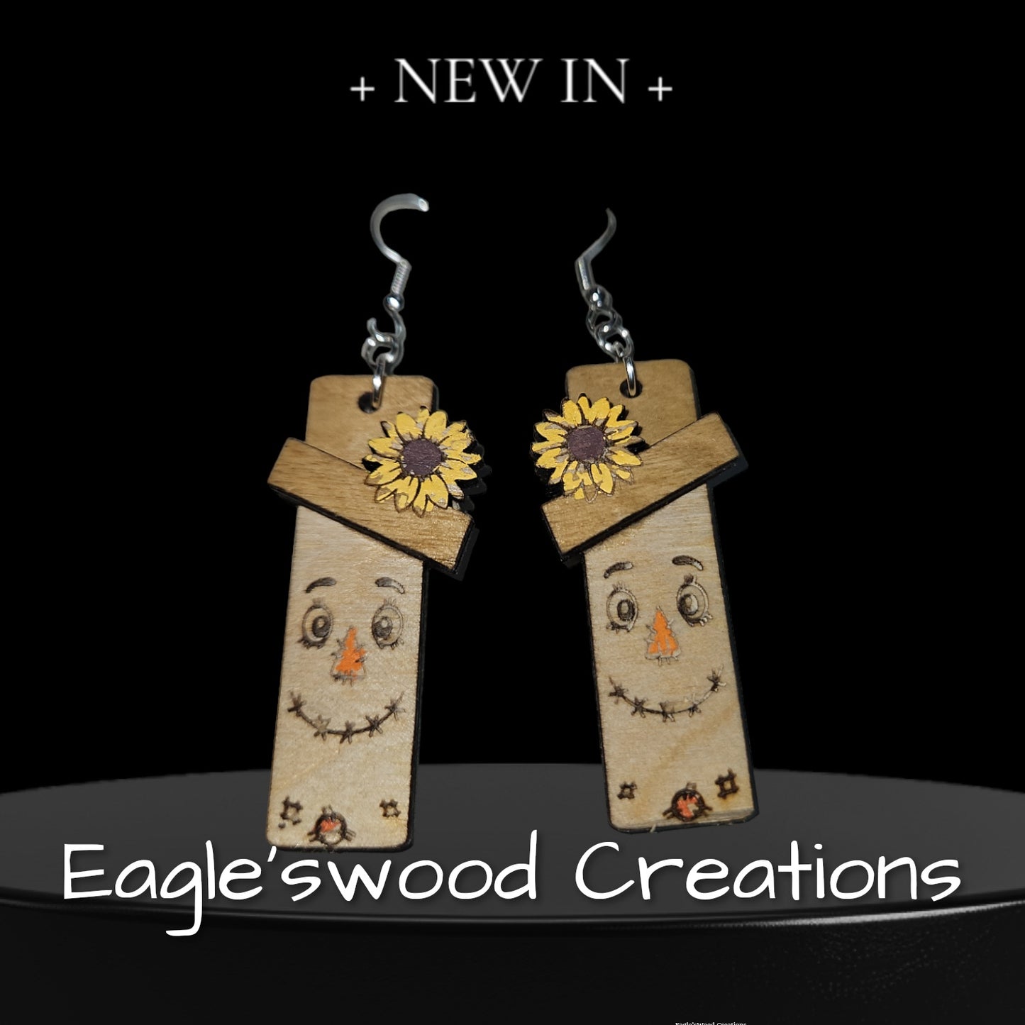 Wooden Scarecrow Dangle Earrings