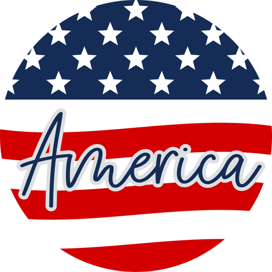"America" Flag 10" Door Hanger