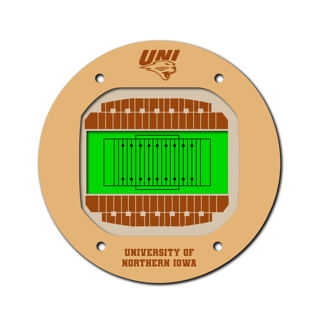 University of Northern Iowa Coaster SVG