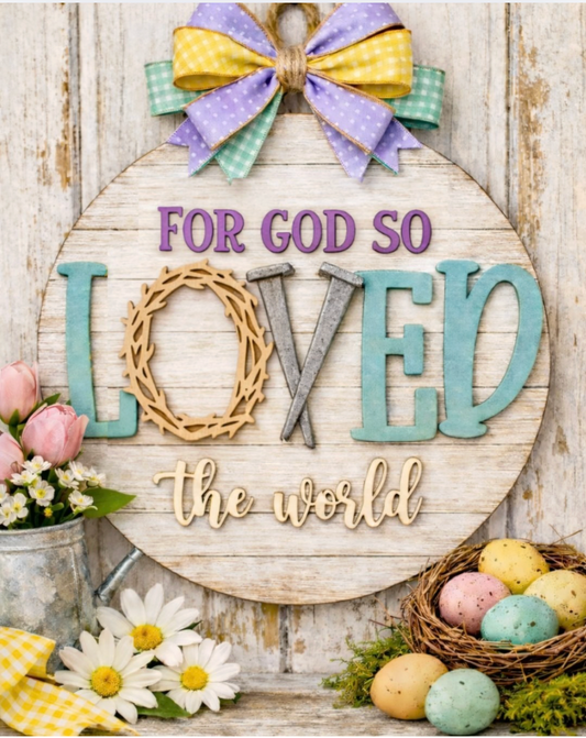 For God so Loved the World Door Hanger
