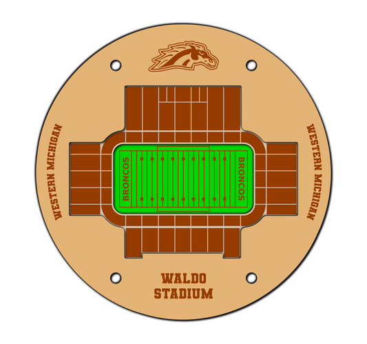 Western Michigan Waldo Stadium Replica Coaster