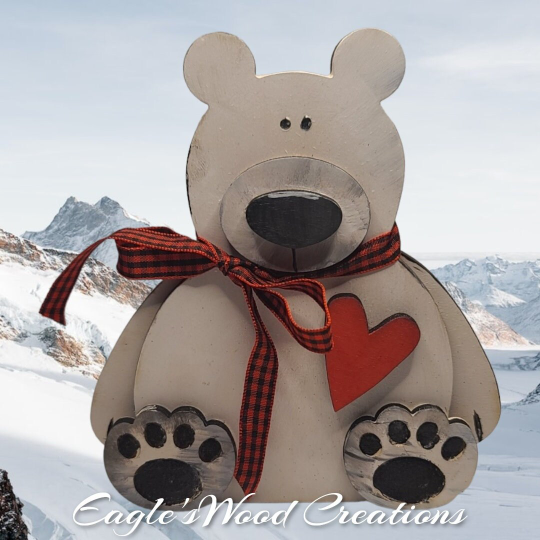 Wooden Shelf Sitter Bear