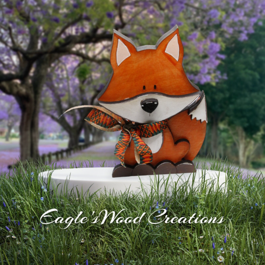 Wooden Shelf Sitting Fox