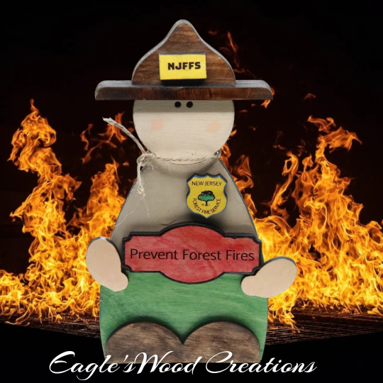 Wooden Shelf Sitting NJ Forest Fire Ranger – Eagle'sWood Creations