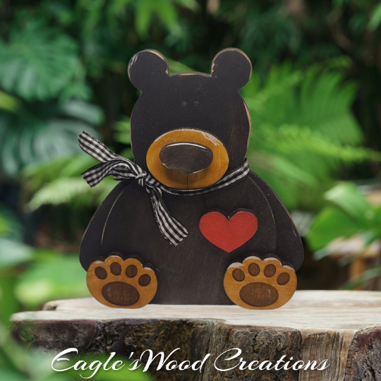 Wooden Shelf Sitter Bear