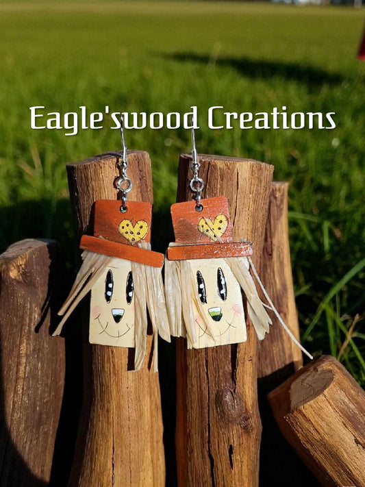 Wooden Scarecrow earrings